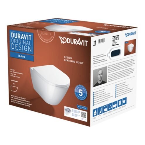 Duravit D-Neo Rimless Hygiene Glaze Beyaz Asma Klozet Seti