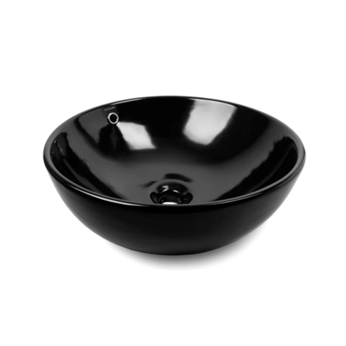 Newarc Newart 42 5 cm Parlak Siyah Oval Çanak Lavabo