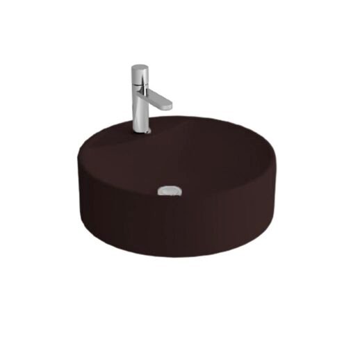 Newarc Newart 49 cm Parlak Siyah Oval Tezgah Üstü Lavabo