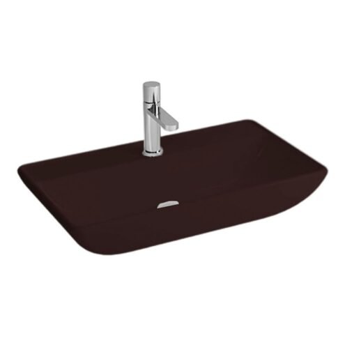 Newarc Domino 70 cm Parlak Siyah Tezgah Üstü Lavabo