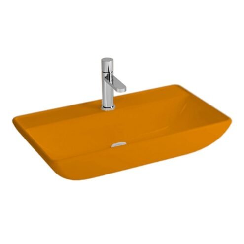 Newarc Domino 70 cm Parlak Turuncu Tezgah Üstü Lavabo