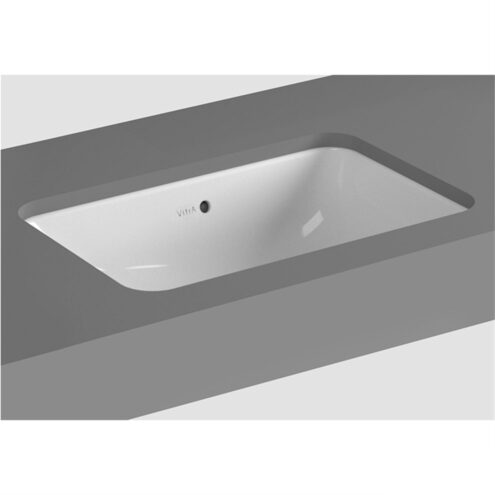VitrA S20 Beyaz Tezgahaltı Lavabo, Dikdörtgen, Kompakt, 45x37 cm Armatür Deliksiz, Su Taşma Delikli