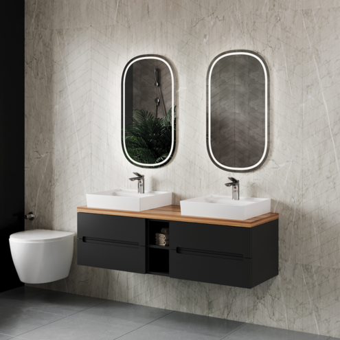 Denko Violet 140 cm Lake Banyo Dolabı