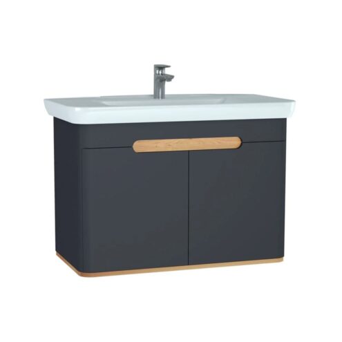 VitrA Sento 100 cm Mat Antrasit Lavabo Alt Dolabı