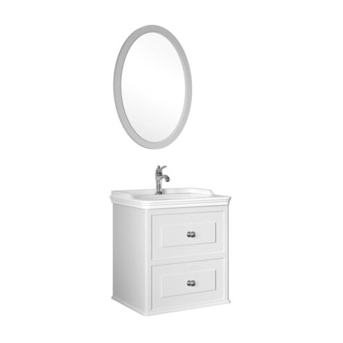 Kale Miro 65 cm Mat Beyaz Banyo Dolabı