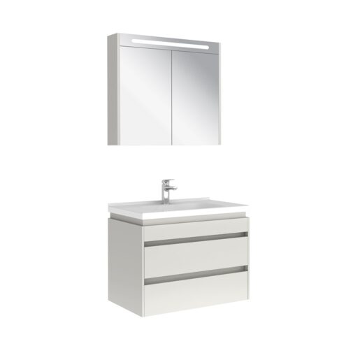 Kale Idea 2.0 80 cm Parlak Beyaz Çift Çekmeceli Banyo Dolabı
