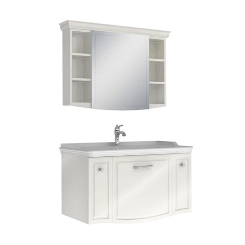Kale Arte Plus 100 cm Parlak Beyaz Banyo Dolabı