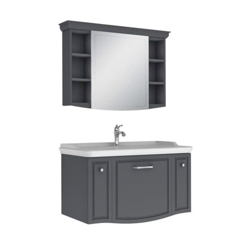 Kale Arte Plus 100 cm Mat Antrasit Banyo Dolabı