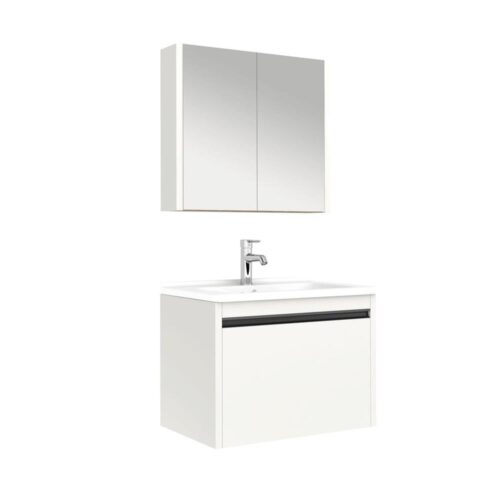Kale Vista 80 cm Mat Beyaz Banyo Dolabı