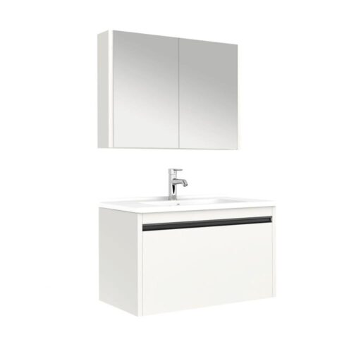 Kale Vista 100 cm Mat Beyaz Banyo Dolabı