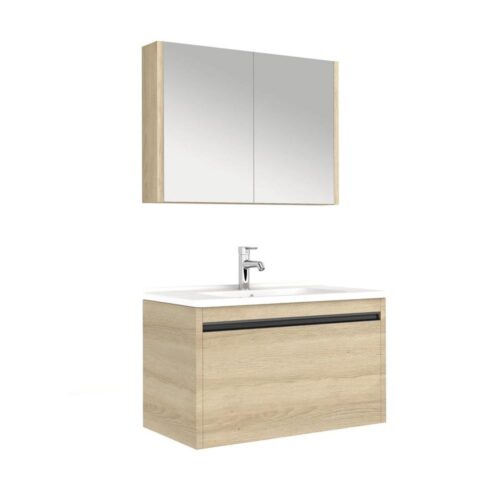 Kale Vista 100 cm Koyu Meşe Banyo Dolabı