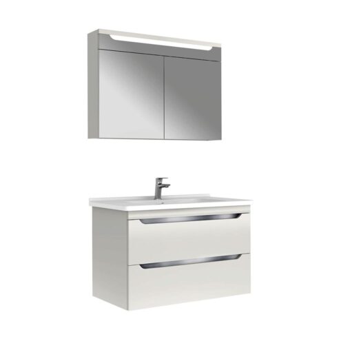 Kale Casilla 100 cm Satin Gri Dolaplı Ayna Banyo Dolabı