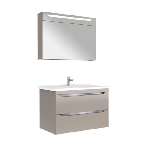 Kale Casilla 100 cm Vizon Dolaplı Ayna Banyo Dolabı