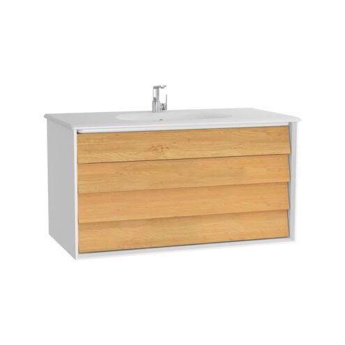 VitrA Frame 100 cm Dore Meşe Çift Çekmeceli Lavabo Alt Dolabı