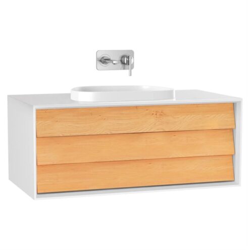 VitrA Frame 100 cm Mat Beyaz Tek Çekmeceli Armatür Deliksiz Lavabo Alt Dolabı