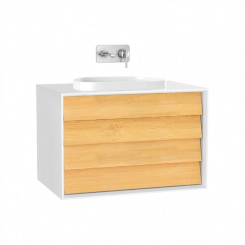 VitrA Frame 80 cm Dore Meşe Çift Çekmeceli Lavabo Alt Dolabı