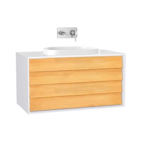VitrA Frame 100 cm Dore Meşe Çift Çekmeceli Lavabo Alt Dolabı