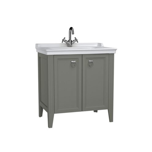 VitrA Valarte 80 cm Mat Gri Kapaklı Lavabo Alt Dolabı