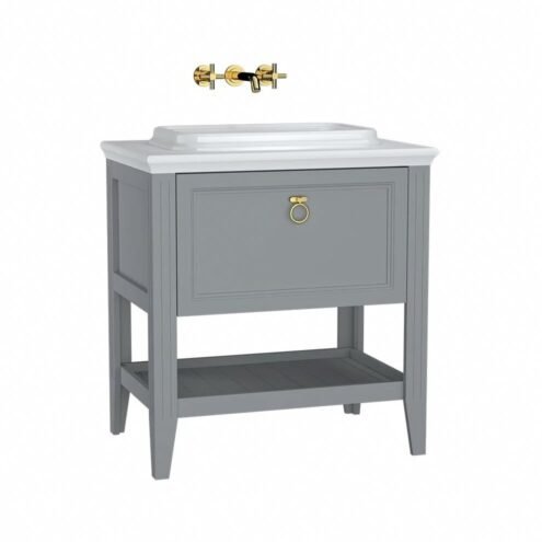 VitrA Valarte 80 cm Mat Gri Çekmeceli Lavabo Alt Dolabı