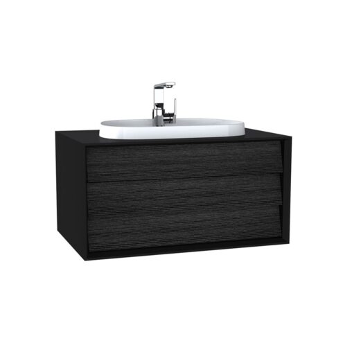 VitrA Frame 80 cm Hareli Siyah Meşe Lavabo Alt Dolabı