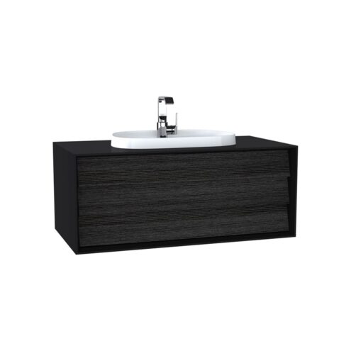 VitrA Frame 100 cm Hareli Siyah Meşe Lavabo Alt Dolabı