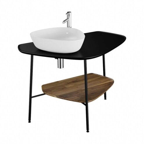 VitrA Plural 100 cm Mat Siyah Sol Seramik Tezgah