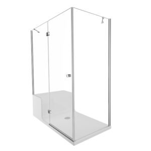 VitrA Roomy Neo 150x80 cm Beyaz Panelli Tekneli Ve Kapaklı Sol Kompakt Duş Ünitesi