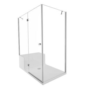 VitrA Roomy Neo 150x90 cm Beyaz Panelli Tekneli Sol Kompakt Duş Ünitesi