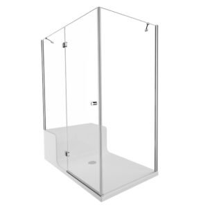 VitrA Roomy Neo 150x90 cm Beyaz Panelli Tekneli Ve Çekmeceli Sol Kompakt Duş Ünitesi