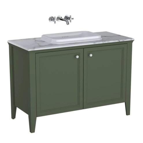 VitrA Valarte Neo 120 cm Retro Yeşil Mermer Tezgahlı Lavabo Alt Dolabı