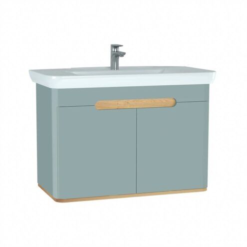 VitrA Sento 100 cm Mat Fiyord Yeşili Kapaklı Lavabo Alt Dolabı
