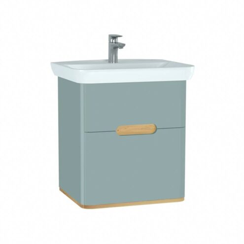 VitrA Sento 65 cm Mat Fiyord Yeşili Çift Çekmeceli Lavabo Alt Dolabı