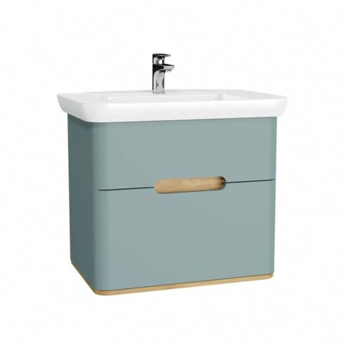 VitrA Sento 80 cm Mat Fiyord Yeşili Çift Çekmeceli Lavabo Alt Dolabı
