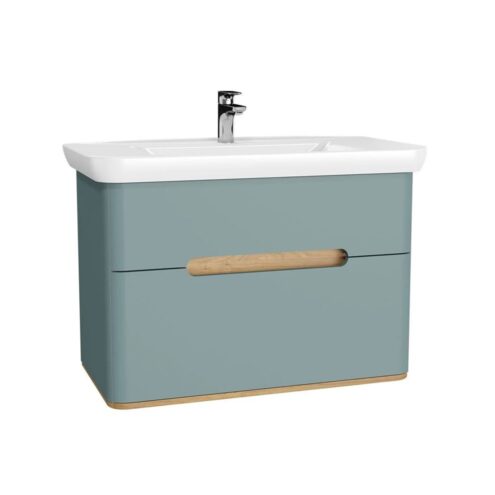 VitrA Sento 100 cm Mat Fiyord Yeşili Çift Çekmeceli Lavabo Alt Dolabı