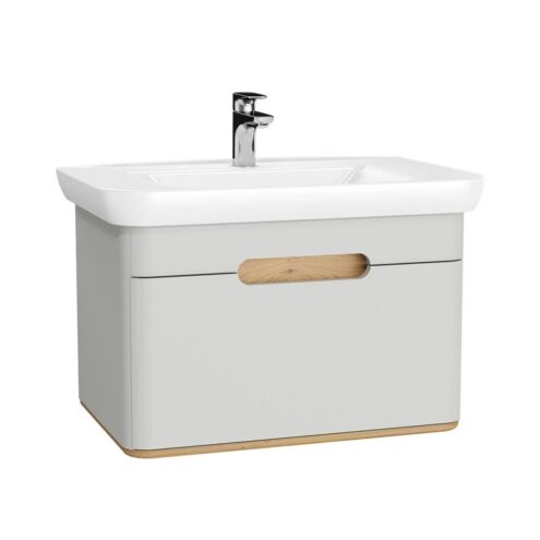 VitrA Sento 80 cm Mat Açık Gri Çekmeceli Lavabo Alt Dolabı