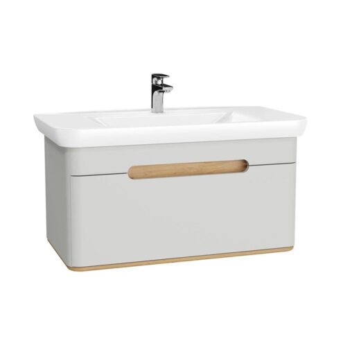 VitrA Sento 100 cm Mat Açık Gri Çekmeceli Lavabo Alt Dolabı