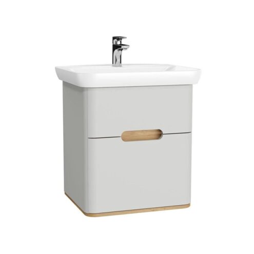 VitrA Sento 65 cm Mat Açık Gri Çift Çekmeceli Lavabo Alt Dolabı