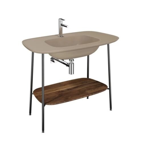 VitrA Plural 100 cm Koyu Meşe Mat Kil Beji Lavabolu Lavabo Ünitesi