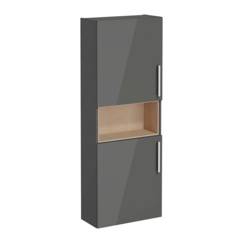 Vitra Root 55 Dar Kısa Parlak Antrasit Boy Dolabı