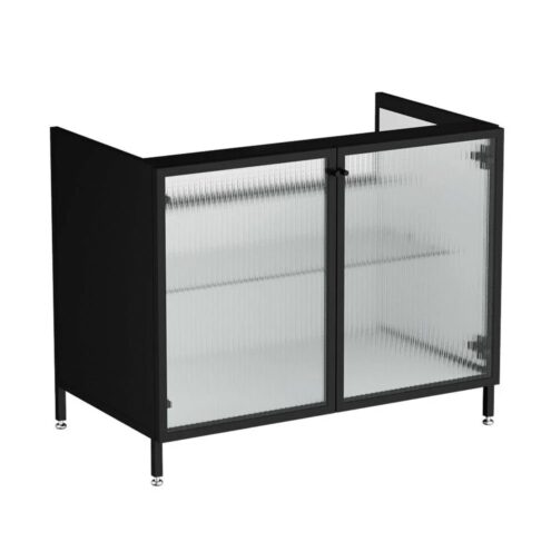 VitrA Liquid 100 cm Cam Kapaklı Ayaklı Lavabo Alt Dolabı