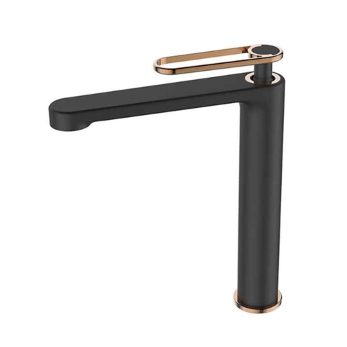 Newarc Zeta Siyah Parlak Bakır Çanak Tipi Lavabo Bataryası