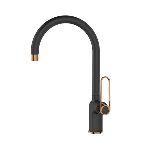 Newarc Zeta Siyah Parlak Bakır Eviye Bataryası