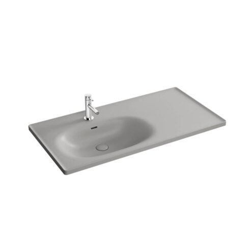 VitrA Equal 100 cm Mat Taş Gri Etajerli Lavabo