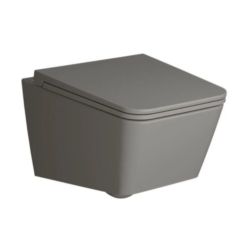 VitrA Equal Gri Asma Klozet, Rim-ex, 54 cm Mat Taş