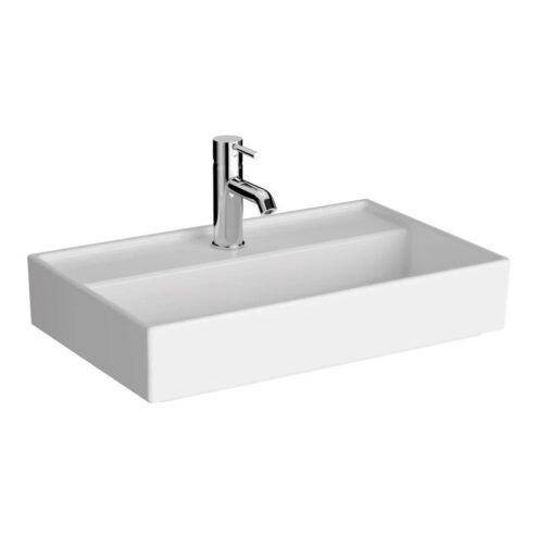 VitrA ArchiPlan Beyaz Lavabo, Kompakt, 60x28 cm Sağdan Tek Armatür Delikli, Su Taşma Deliksiz