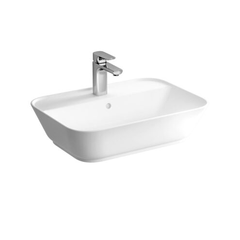 VitrA Geo 60 cm Beyaz Dikdörtgen Tezgah Üstü Lavabo