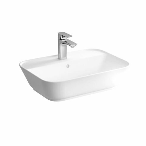 VitrA 60 cm Beyaz Dikdörtgen Armatür Delikli Çanak Lavabo