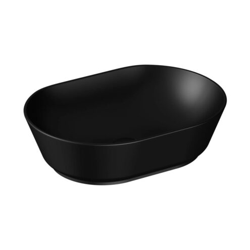 VitrA Geo 55 cm Mat Siyah Su Taşma Deliksiz Oval Çanak Lavabo