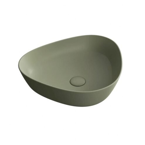 VitrA Plural 47 cm Mat Yosun Armatür Deliksiz Alçak Üçgen Çanak Lavabo