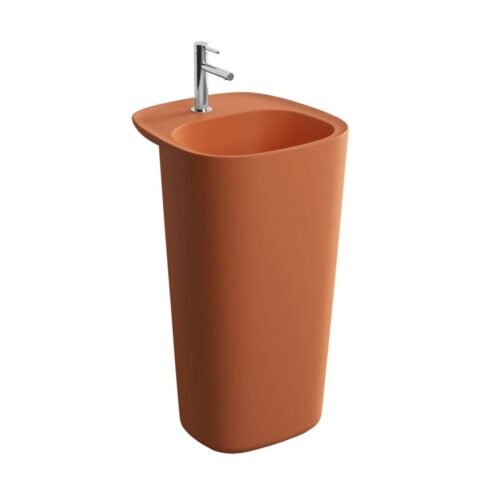 VitrA Plural 50 cm Mat Terra Rossa Monoblok Lavabo